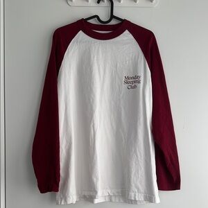 White and Red Long Sleeve Shirt